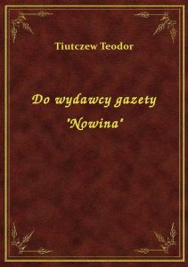 Do wydawcy gazety \Nowina\
